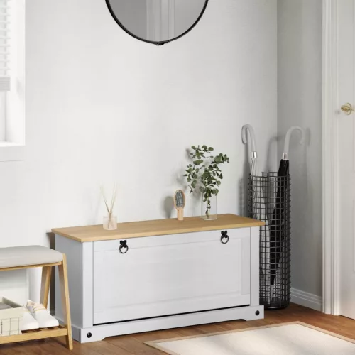  Cipőszekrény Corona Fehér 99 x 32 x 49 cm Tömör fenyőfa