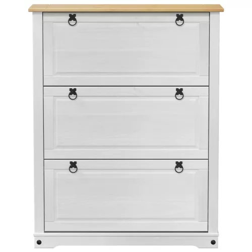  Cipőszekrény Corona Fehér 99 x 32 x 122 cm Tömör fenyőfa
