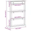  Cipőszekrény Corona Fehér 99 x 32 x 138 cm Tömör fenyőfa