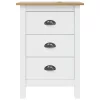  Éjjeliszekrény Fehér és mézbarna 46 x 35 x 65 cm Tömör fenyőfa