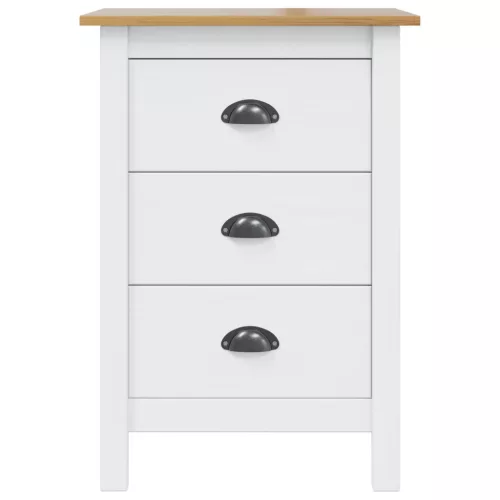  Éjjeliszekrény Fehér és mézbarna 46 x 35 x 65 cm Tömör fenyőfa