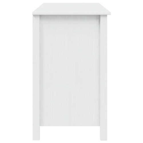  Fiókos Asztal fiókkal Fehér 100 x 45 x 74 cm Tömör fenyőfa