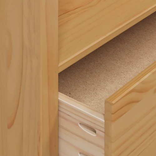  Ruhásszekrény fiókkal Méz barna 84 x 50 x 170 cm Tömör fenyőfa