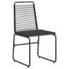  Kerti székek 2 pcs Fekete 48 x 55 x 89,5 cm Rattan