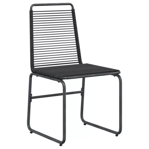  Kerti székek 2 pcs Fekete 48 x 55 x 89,5 cm Rattan