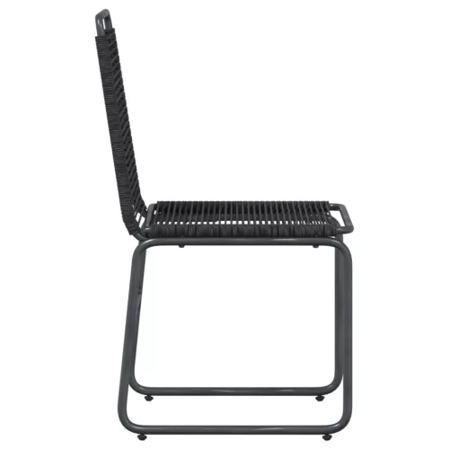 Kerti székek 2 pcs Fekete 48 x 55 x 89,5 cm Rattan