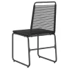  Kerti székek 2 pcs Fekete 48 x 55 x 89,5 cm Rattan