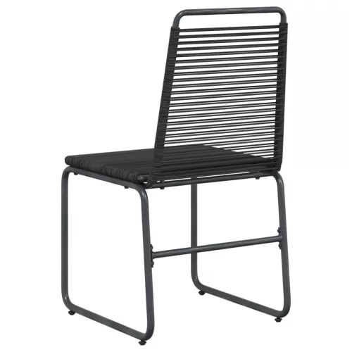  Kerti székek 2 pcs Fekete 48 x 55 x 89,5 cm Rattan