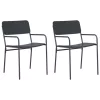 Kerti székek 2 pcs Antracit 51 x 55 x 81 cm Acél