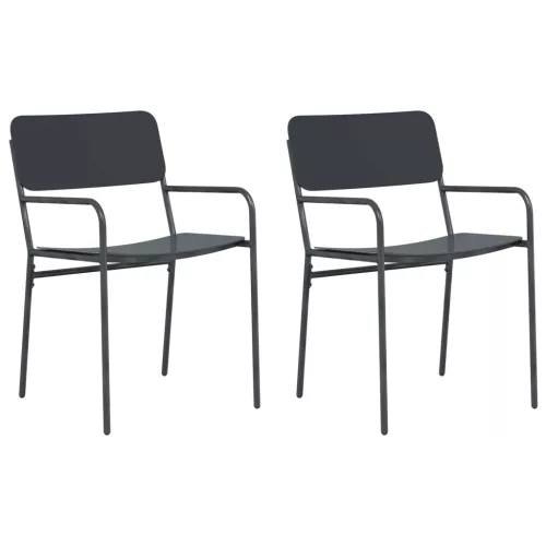  Kerti székek 2 pcs Antracit 51 x 55 x 81 cm Acél