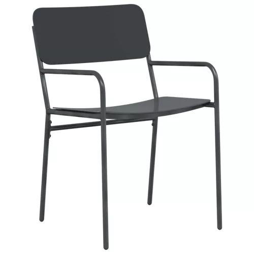 Kerti székek 2 pcs Antracit 51 x 55 x 81 cm Acél