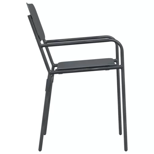  Kerti székek 2 pcs Antracit 51 x 55 x 81 cm Acél