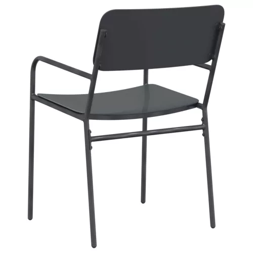  Kerti székek 2 pcs Antracit 51 x 55 x 81 cm Acél