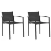  Kerti székek 2 pcs Fekete és Antracit 53,5 x 59 x 77 cm