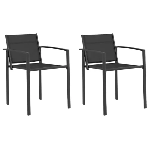 Kerti székek 2 pcs Fekete és Antracit 53,5 x 59 x 77 cm