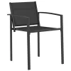  Kerti székek 2 pcs Fekete és Antracit 53,5 x 59 x 77 cm