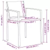  Kerti székek 2 pcs Fekete és Antracit 53,5 x 59 x 77 cm