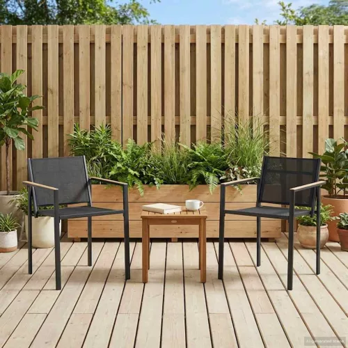  Kerti székek 2 pcs Fekete és Antracit 53,5 x 59 x 77 cm
