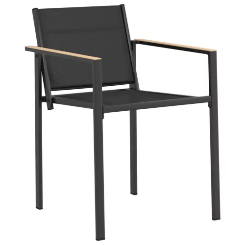  Kerti székek 2 pcs Fekete és Antracit 53,5 x 59 x 77 cm
