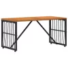  Kültéri Asztal Fekete 80 x 40 x 40 cm Acél és poli rattan