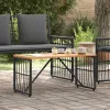  Kültéri Asztal Fekete 80 x 40 x 40 cm Acél és poli rattan