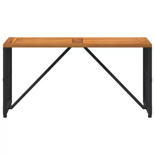  Kültéri Asztal Fekete 80 x 40 x 40 cm Acél és poli rattan