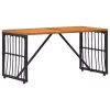  Kültéri Asztal Fekete 80 x 40 x 40 cm Acél és poli rattan