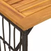  Kültéri Asztal Fekete 80 x 40 x 40 cm Acél és poli rattan