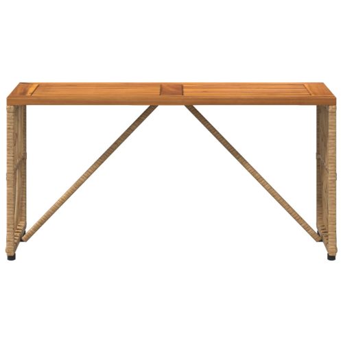  Kültéri Asztal Természetes 80 x 40 x 40 cm Acél és poli rattan