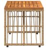  Kültéri Asztal Természetes 80 x 40 x 40 cm Acél és poli rattan