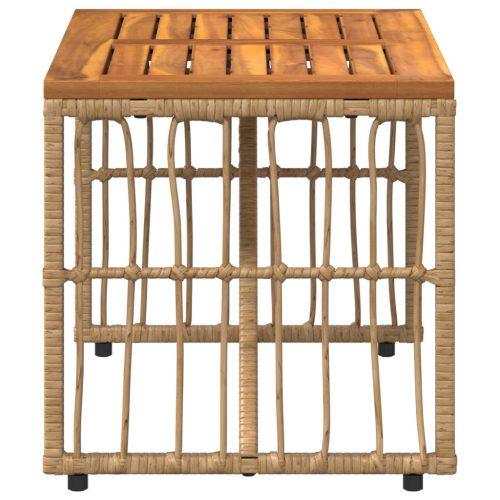  Kültéri Asztal Természetes 80 x 40 x 40 cm Acél és poli rattan