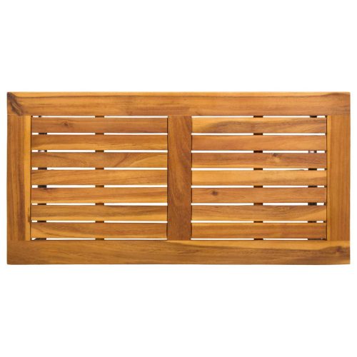  Kültéri Asztal Természetes 80 x 40 x 40 cm Acél és poli rattan