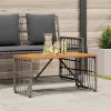 Kültéri Asztal Szürke 80 x 40 x 40 cm Acél és poli rattan