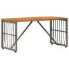  Kültéri Asztal Szürke 80 x 40 x 40 cm Acél és poli rattan