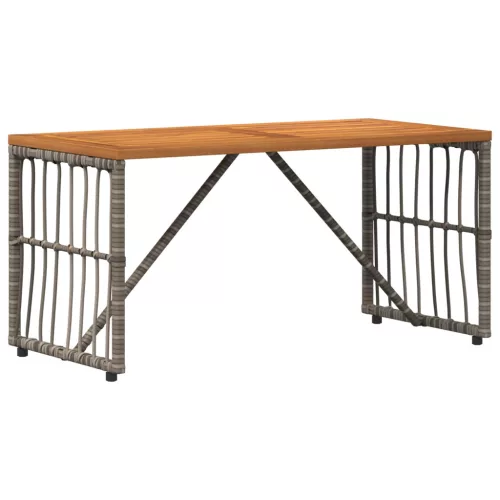  Kültéri Asztal Szürke 80 x 40 x 40 cm Acél és poli rattan
