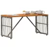  Kültéri Asztal Szürke 80 x 40 x 40 cm Acél és poli rattan