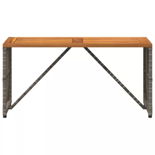  Kültéri Asztal Szürke 80 x 40 x 40 cm Acél és poli rattan