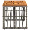  Kültéri Asztal Szürke 80 x 40 x 40 cm Acél és poli rattan