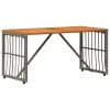  Kültéri Asztal Szürke 80 x 40 x 40 cm Acél és poli rattan