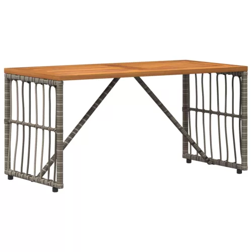  Kültéri Asztal Szürke 80 x 40 x 40 cm Acél és poli rattan