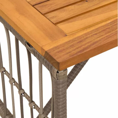  Kültéri Asztal Szürke 80 x 40 x 40 cm Acél és poli rattan