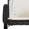  Kerti pad párnával 4 pcs Fekete és krémfehér polirattan