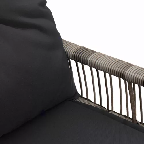  Kerti pad párnával 4 pcs Szürke és sötétszürke polirattan