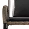  Kerti pad párnával 4 pcs Szürke és sötétszürke polirattan