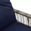  Kerti pad párnával 4 pcs Szürke és sötétkék polirattan