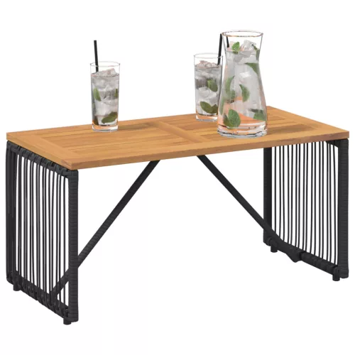  Kültéri Asztal Fekete és Barna 80 x 40 x 40 cm polirattan