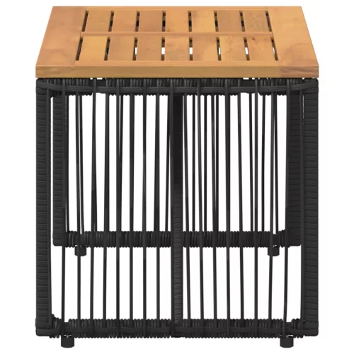  Kültéri Asztal Fekete és Barna 80 x 40 x 40 cm polirattan