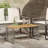  Kültéri Asztal Szürke és Barna 80 x 40 x 40 cm polirattan