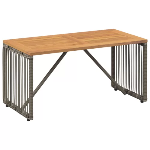  Kültéri Asztal Szürke és Barna 80 x 40 x 40 cm polirattan