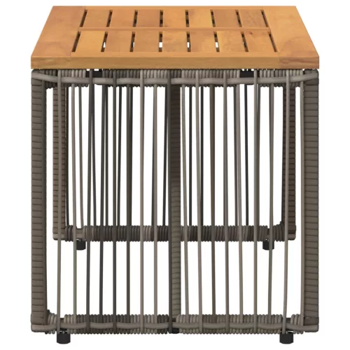  Kültéri Asztal Szürke és Barna 80 x 40 x 40 cm polirattan